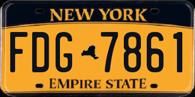 NY license plate FDG7861