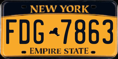NY license plate FDG7863
