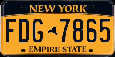 NY license plate FDG7865