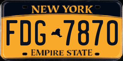 NY license plate FDG7870