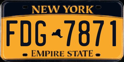 NY license plate FDG7871