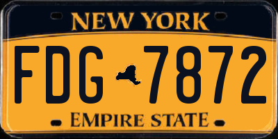 NY license plate FDG7872