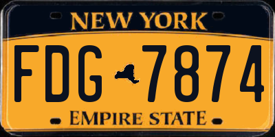NY license plate FDG7874