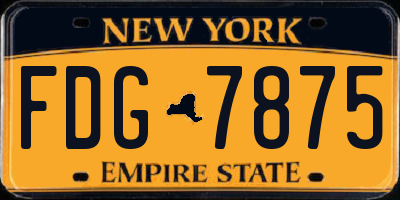 NY license plate FDG7875