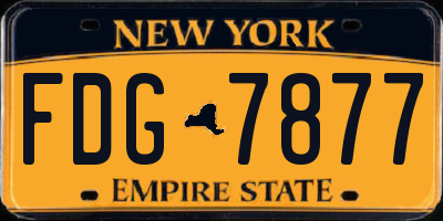 NY license plate FDG7877