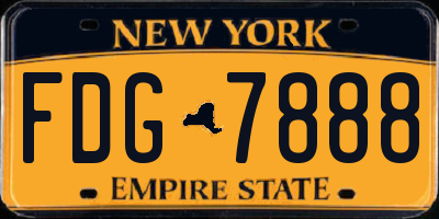 NY license plate FDG7888