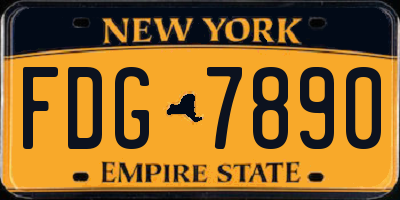 NY license plate FDG7890