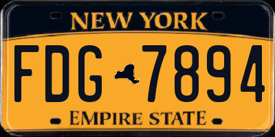 NY license plate FDG7894