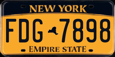 NY license plate FDG7898