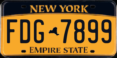 NY license plate FDG7899