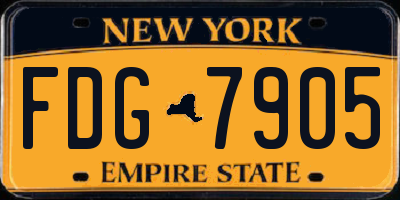 NY license plate FDG7905