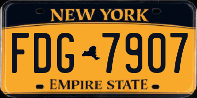 NY license plate FDG7907