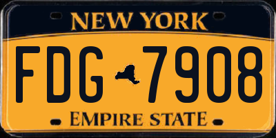 NY license plate FDG7908
