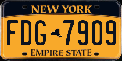 NY license plate FDG7909