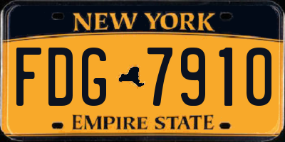 NY license plate FDG7910