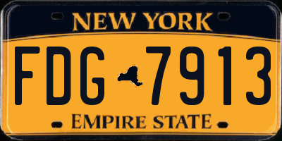 NY license plate FDG7913