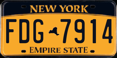 NY license plate FDG7914