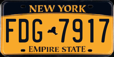 NY license plate FDG7917