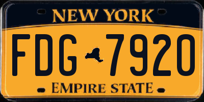 NY license plate FDG7920