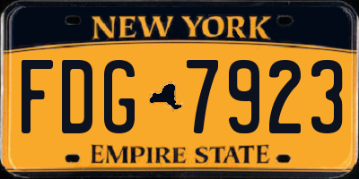 NY license plate FDG7923