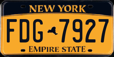 NY license plate FDG7927