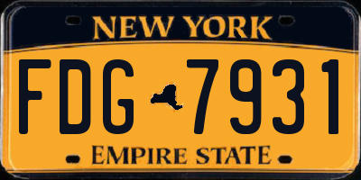 NY license plate FDG7931