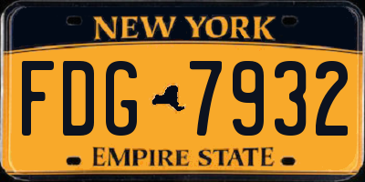 NY license plate FDG7932