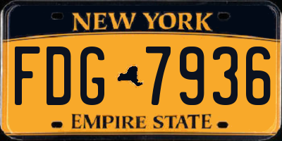 NY license plate FDG7936