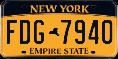 NY license plate FDG7940