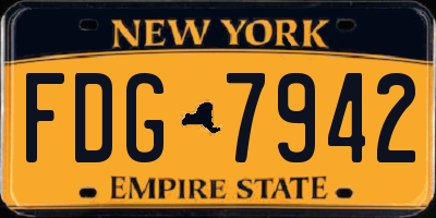 NY license plate FDG7942