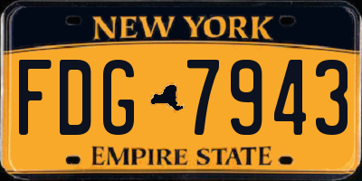NY license plate FDG7943