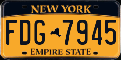 NY license plate FDG7945