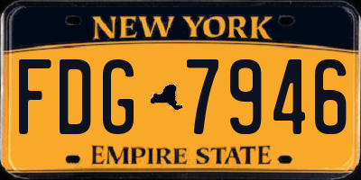 NY license plate FDG7946