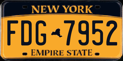 NY license plate FDG7952