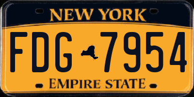 NY license plate FDG7954