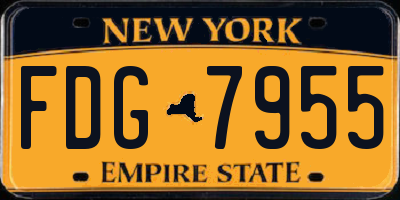 NY license plate FDG7955