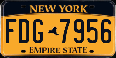 NY license plate FDG7956