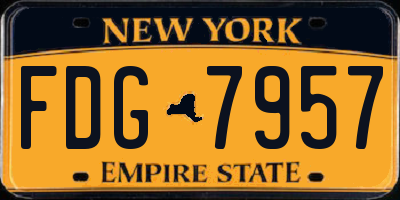 NY license plate FDG7957
