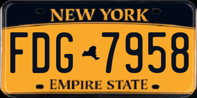 NY license plate FDG7958