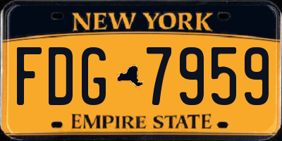 NY license plate FDG7959