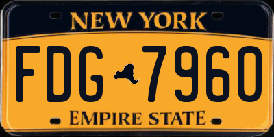 NY license plate FDG7960