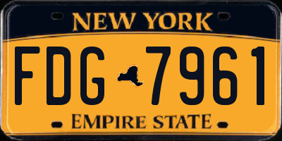 NY license plate FDG7961