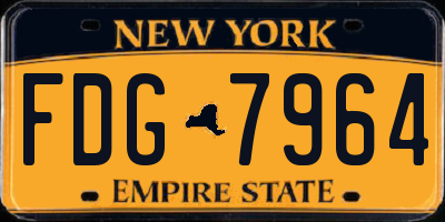 NY license plate FDG7964