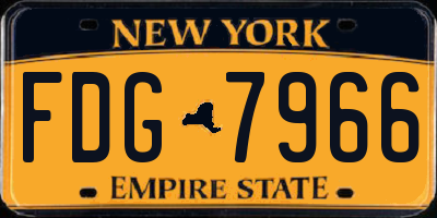 NY license plate FDG7966