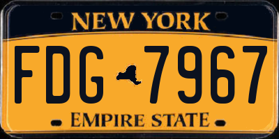 NY license plate FDG7967