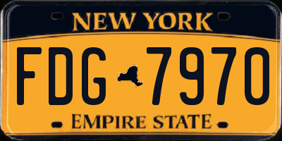 NY license plate FDG7970