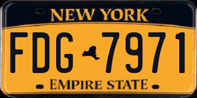 NY license plate FDG7971