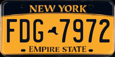 NY license plate FDG7972