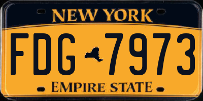 NY license plate FDG7973