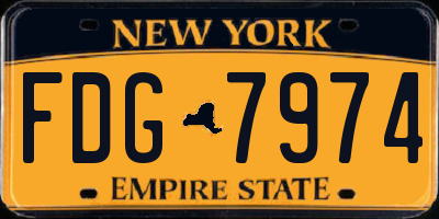 NY license plate FDG7974